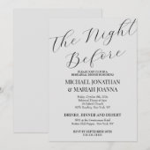 Einfache Elegante Abendessen vor der Probe Einladung (Vorne/Hinten)