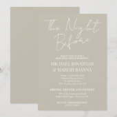 Einfache Elegante Abendessen vor der Probe Einladung (Vorne/Hinten)