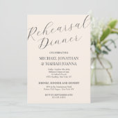 Einfache Elegante Abendessen vor der Probe Einladung (Stehend Vorderseite)