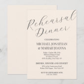 Einfache Elegante Abendessen vor der Probe Einladung (Vorne/Hinten)