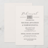 Einfache Elegante Abendessen vor der Probe Einladung (Vorne/Hinten)