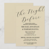 Einfache Elegante Abendessen vor der Probe Einladung (Vorne/Hinten)