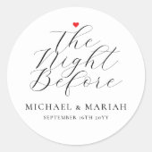 Einfache Elegante Abendessen vor der Probe Runder Aufkleber (Vorderseite)