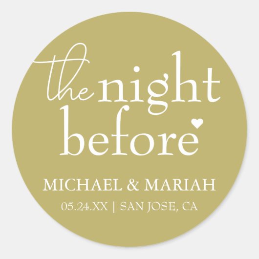 Einfache Elegante Abendessen vor der Probe Runder Aufkleber (Vorderseite)