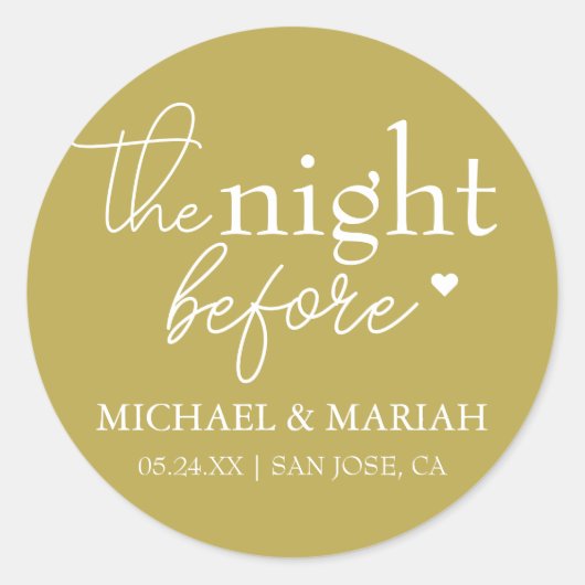 Einfache Elegante Abendessen vor der Probe Runder Aufkleber (Vorderseite)