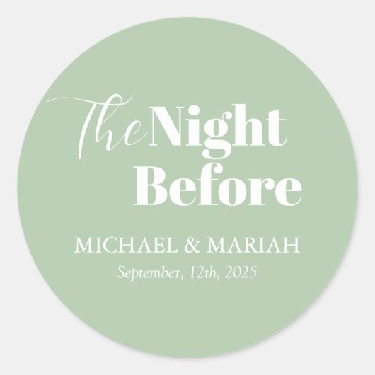 Einfache Elegante Abendessen vor der Probe Runder Aufkleber (Vorderseite)