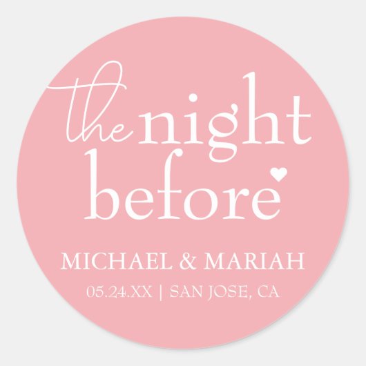 Einfache Elegante Abendessen vor der Probe Runder Aufkleber (Vorderseite)