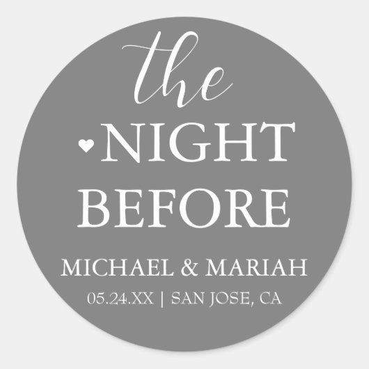 Einfache Elegante Abendessen vor der Probe Runder Aufkleber (Vorderseite)