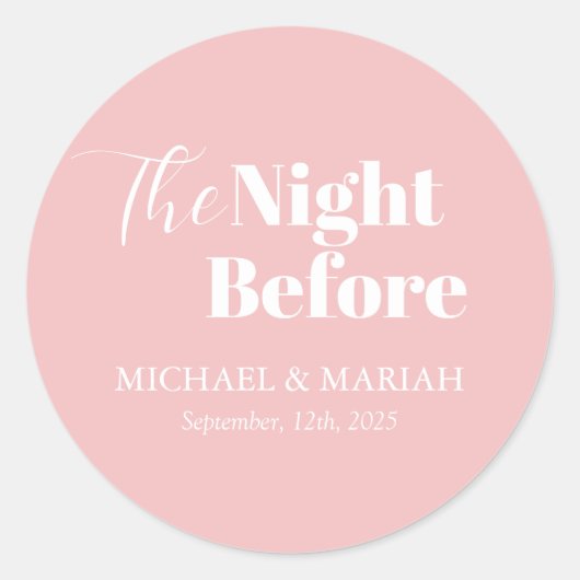 Einfache Elegante Abendessen vor der Probe Runder Aufkleber (Vorderseite)