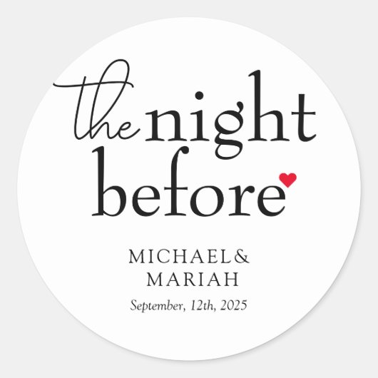 Einfache Elegante Abendessen vor der Probe Runder Aufkleber (Vorderseite)