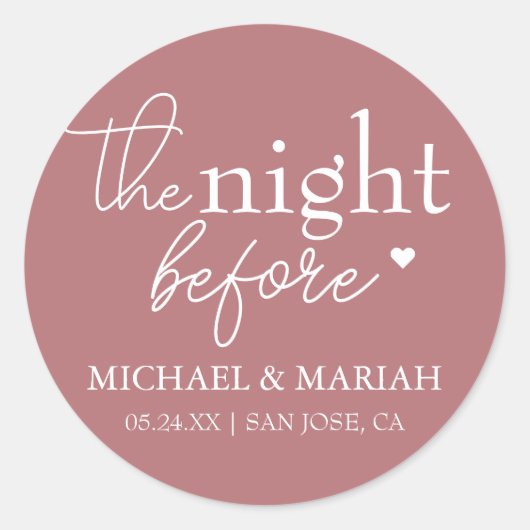 Einfache Elegante Abendessen vor der Probe Runder Aufkleber (Vorderseite)