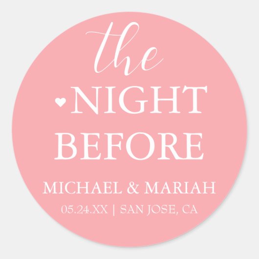 Einfache Elegante Abendessen vor der Probe Runder Aufkleber (Vorderseite)