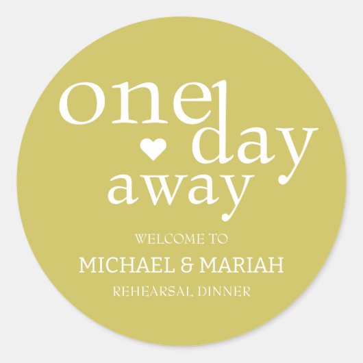 Einfache Elegante Abendessen vor der Probe Runder Aufkleber (Vorderseite)