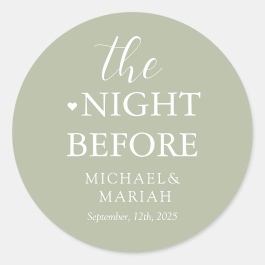 Einfache Elegante Abendessen vor der Probe Runder Aufkleber (Vorderseite)