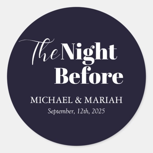 Einfache Elegante Abendessen vor der Probe Runder Aufkleber (Vorderseite)