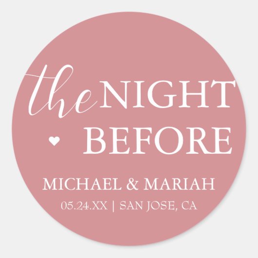 Einfache Elegante Abendessen vor der Probe Runder Aufkleber (Vorderseite)