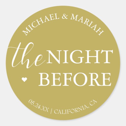 Einfache Elegante Abendessen vor der Probe Runder Aufkleber (Vorderseite)