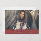 Einfache Elegante Abschluss Einladung | Burgund (Vorderseite)