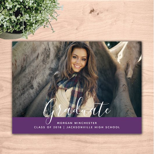 Einfache Elegante Abschluss Einladung | LILA