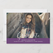 Einfache Elegante Abschluss Einladung | LILA (Vorderseite)