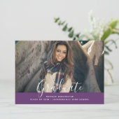 Einfache Elegante Abschluss Einladung | LILA (Stehend Vorderseite)