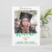 Einfache Elegante Abschluss Gold Cap Danke Script (Stehend Vorderseite)