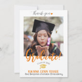 Einfache Elegante Abschluss Gold Cap Danke Script (Vorderseite)