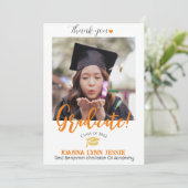 Einfache Elegante Abschluss Gold Cap Danke Script (Stehend Vorderseite)