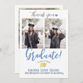 Einfache Elegante Abschluss Gold Cap Danke Script (Vorne/Hinten)