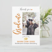 Einfache Elegante Abschluss Gold Cap Danke Script (Stehend Vorderseite)