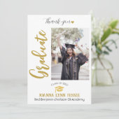 Einfache Elegante Abschluss Gold Cap Danke Script (Stehend Vorderseite)