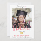 Einfache Elegante Abschluss Gold Cap Danke Script (Vorderseite)