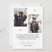 Einfache Elegante Abschluss Gold Cap Danke Script (Rückseite)