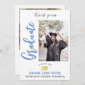 Einfache Elegante Abschluss Gold Cap Danke Script (Vorne/Hinten)