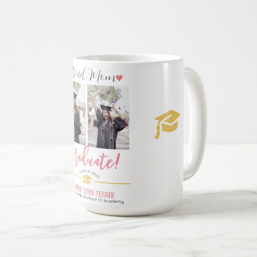 Einfache Elegante Abschluss Gold Cap Danke Script Kaffeetasse (VorderseiteRechts)