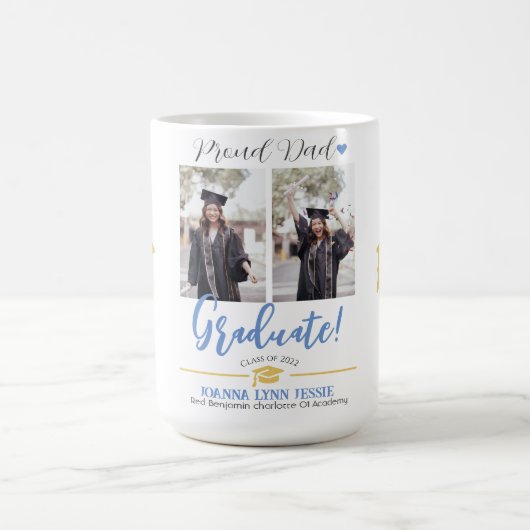 Einfache Elegante Abschluss Gold Cap Danke Script Kaffeetasse (Mittel)