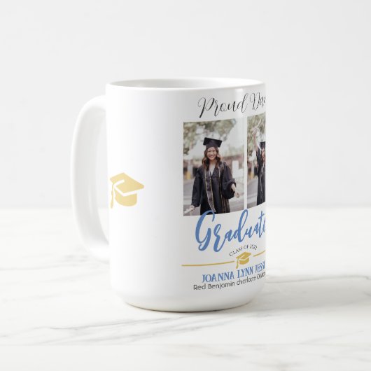 Einfache Elegante Abschluss Gold Cap Danke Script Kaffeetasse (Vorderseite Links)