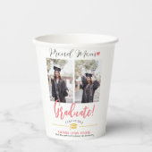 Einfache Elegante Abschluss Gold Cap Danke Script Pappbecher (Vorderseite)