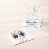 Einfache Elegante Abschluss Gold Cap Danke Script Rechteckiger Pappuntersetzer (Vor Ort)