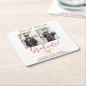 Einfache Elegante Abschluss Gold Cap Danke Script Rechteckiger Pappuntersetzer (angewinkelt)