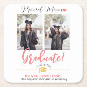 Einfache Elegante Abschluss Gold Cap Danke Script Rechteckiger Pappuntersetzer (Vorderseite)