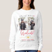 Einfache Elegante Abschluss Gold Cap Danke Script Sweatshirt (Vorderseite)