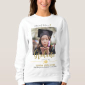 Einfache Elegante Abschluss Gold Cap Danke Script Sweatshirt (Vorderseite)