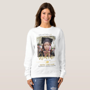 Einfache Elegante Abschluss Gold Cap Danke Script Sweatshirt