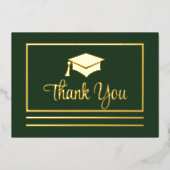 Einfache Elegante Abschluss Vielen Dank Foil Postc Folieneinladung (Vorderseite)