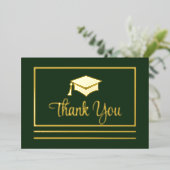 Einfache Elegante Abschluss Vielen Dank Foil Postc Folieneinladung (Stehend vorne)