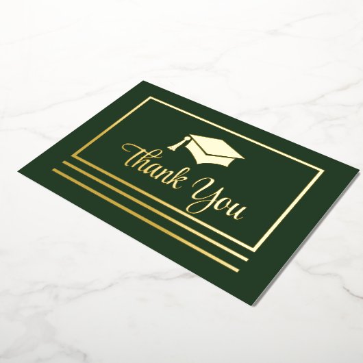 Einfache Elegante Abschluss Vielen Dank Foil Postc Folieneinladung (Gedreht)