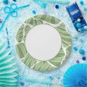 Einfache, elegante Abstrakte Green Shape Paper-Tel Pappteller (Party)