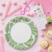 Einfache, elegante Abstrakte Green Shape Paper-Tel Pappteller (Party)