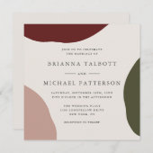 Einfache Elegante Abstrakte Hochzeit im Herbst Einladung (Vorne/Hinten)